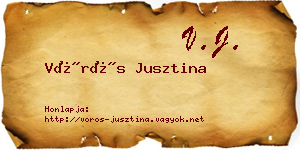Vörös Jusztina névjegykártya